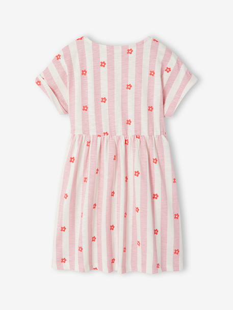Comfortabele jersey jurk voor meisjes blauw, gestreept+roze, gestreept - vertbaudet enfant 
