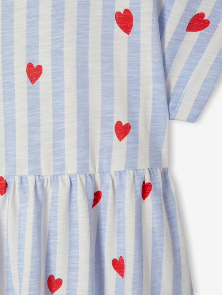 Comfortabele jersey jurk voor meisjes blauw, gestreept+roze, gestreept - vertbaudet enfant 