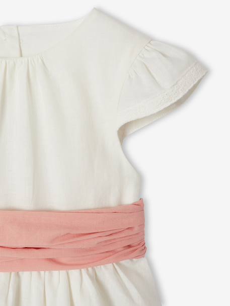 Robe fête patineuse nœud blanc+vert sauge - vertbaudet enfant 