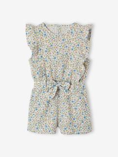 -Combishort fille gaze de coton à volants