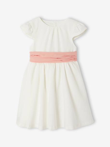 Robe fête patineuse nœud blanc+vert sauge - vertbaudet enfant 