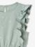 Robe fille en seersucker manches volantées blanc imprimé+vert sauge - vertbaudet enfant 