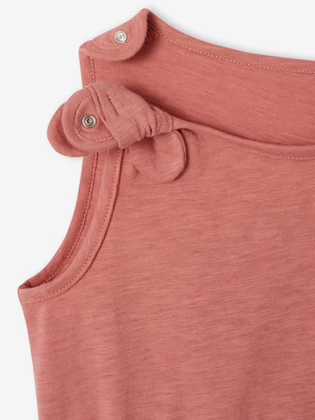 Combishort voor meisjes van twee materialen leigrijs+oudroze - vertbaudet enfant 