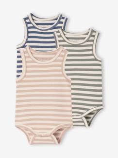 Baby-Set van 3 mouwloze baby body's van biologisch katoen