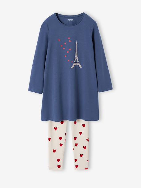 Set van 2 nachtjurk legging blauw - vertbaudet enfant 