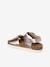 Sandales cuir boucles or+rose pâle - vertbaudet enfant 