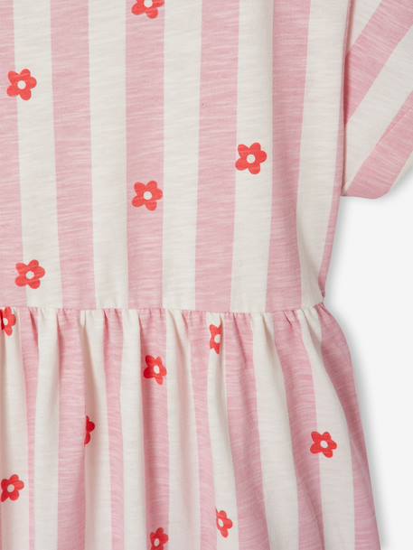 Robe fille jersey confortable rayé bleu+rayé rose - vertbaudet enfant 