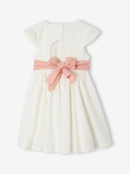 Robe fête patineuse nœud blanc+vert sauge - vertbaudet enfant 