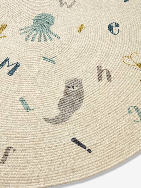 Tapis rond Abécédaire Marin ivoire - vertbaudet enfant 