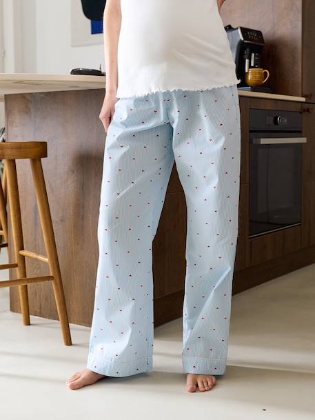 Pyjama met harten voor zwangerschap en borstvoeding hemelsblauw - vertbaudet enfant 