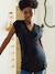 T-shirt grossesse col V kaki+noir - vertbaudet enfant 