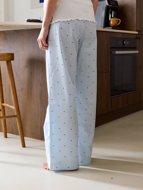 Pyjama met harten voor zwangerschap en borstvoeding hemelsblauw - vertbaudet enfant 