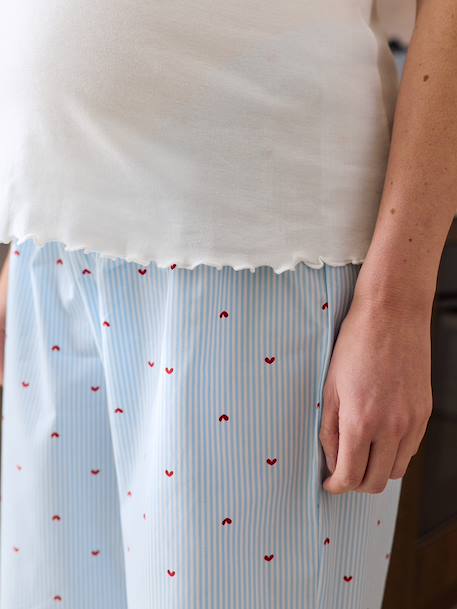 Pyjama met harten voor zwangerschap en borstvoeding hemelsblauw - vertbaudet enfant 