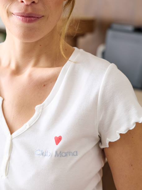 Pyjama met harten voor zwangerschap en borstvoeding hemelsblauw - vertbaudet enfant 
