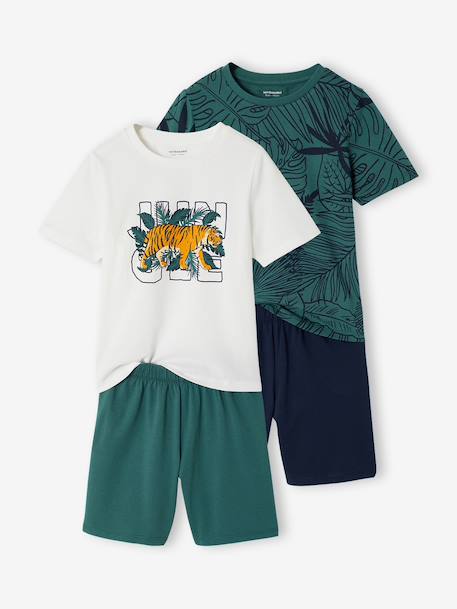 Garçon-Lot 2 pyjashort jungle