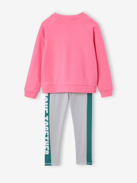 Ensemble legging sweat fille gris chiné - vertbaudet enfant 