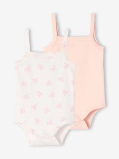 Lot 2 body bretelles bébé fille   - vertbaudet enfant