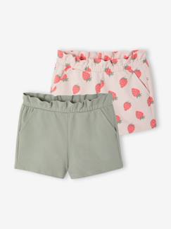 -Lot de 2 shorts fille molleton léger
