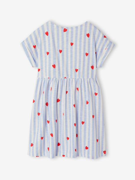 Comfortabele jersey jurk voor meisjes blauw, gestreept+roze, gestreept - vertbaudet enfant 