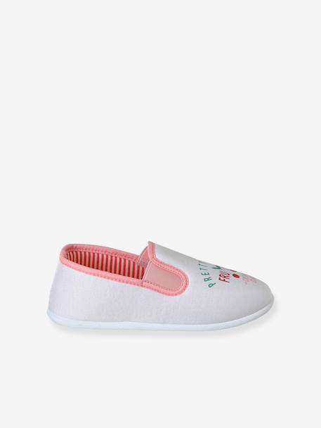 Chausson fille textile élastique rose+rose imprimé+rose pâle - vertbaudet enfant 