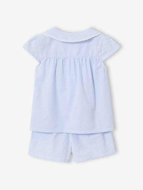 Pyjamashort met korte mouwen om te personaliseren hemelsblauw - vertbaudet enfant 