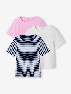 -Set van 3 geribbelde t-shirt