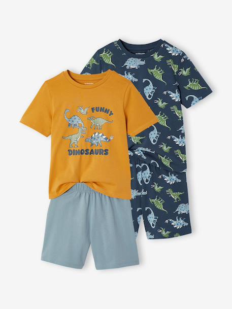 Set van 2 pyjamashorts dino nachtblauw - vertbaudet enfant 