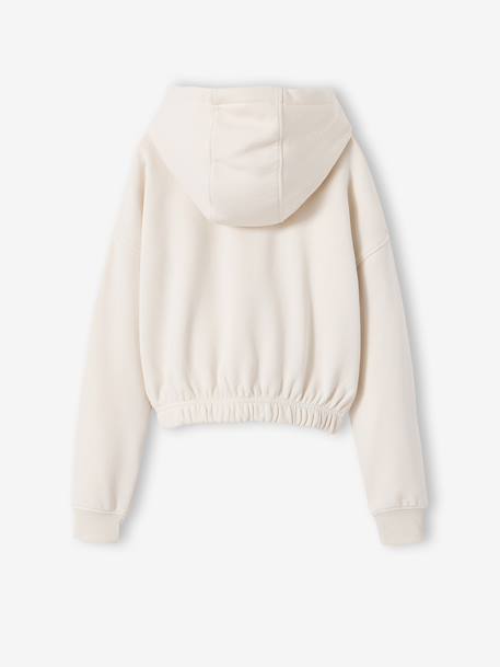 Sweater voor meisjes met capuchon voor sport vanille - vertbaudet enfant 