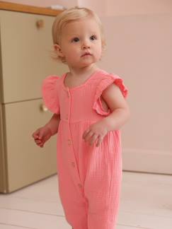 -Combinaison bébé fille en gaze de coton