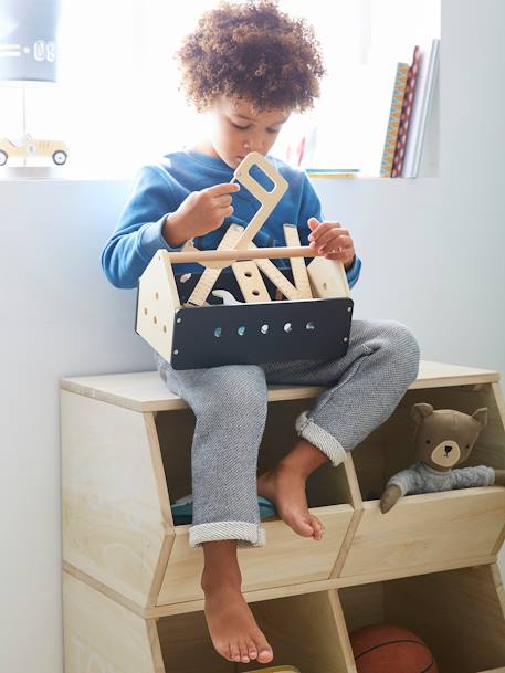 Boîte à outils du bricoleur en bois FSC® noir - vertbaudet enfant 