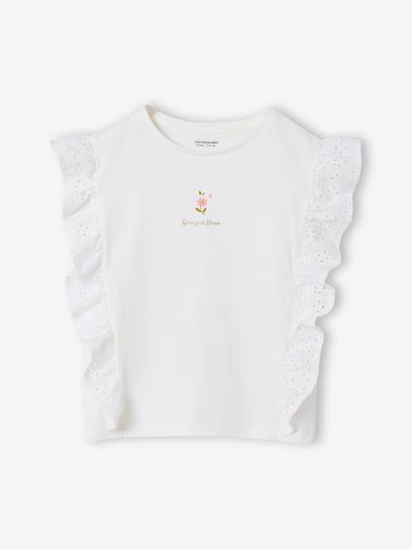 Fille-T-shirt à volants manches courtes