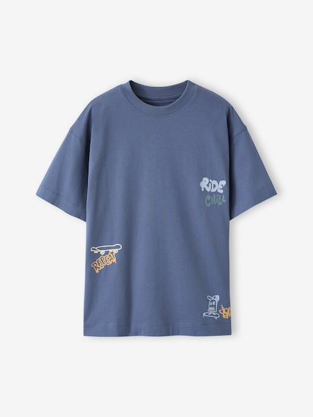 Lot 2 T-shirt manches courtes bleu grisé - vertbaudet enfant 