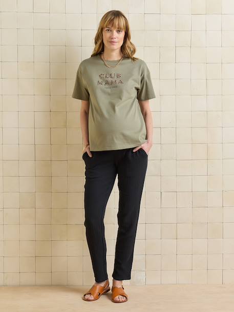 Pantalon grossesse gaze coton noir - vertbaudet enfant 