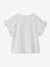 T-shirt voor meisjes met romantisch motief, korte mouwen met ruches ecru+marineblauw+rozen+saliegroen - vertbaudet enfant 
