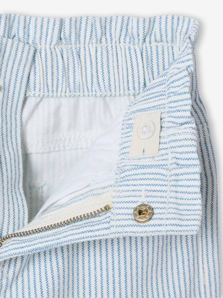 Pantacourt fille coton rayé bleu - vertbaudet enfant 
