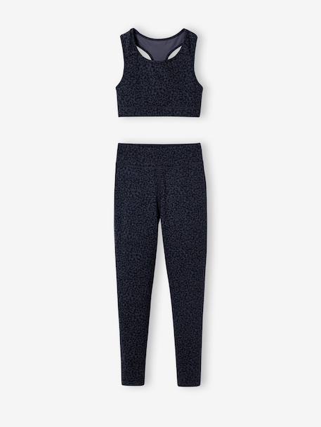 Ensemble fille brassière legging anthracite - vertbaudet enfant 