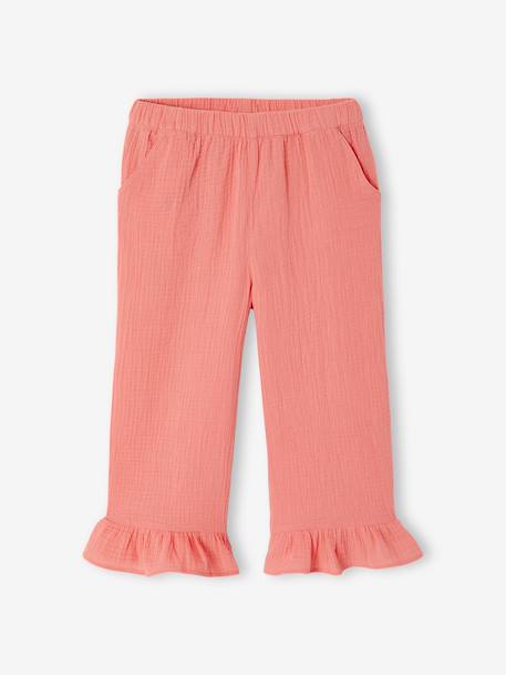 Ensemble blouse pantalon volants corail - vertbaudet enfant 