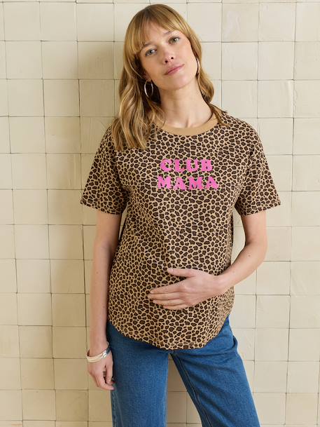 T-shirt de grossesse en coton biologique* personnalisable cappuccino+écru+kaki - vertbaudet enfant 