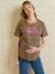 T-shirt de grossesse en coton biologique* personnalisable cappuccino+écru+kaki - vertbaudet enfant 