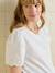 T-shirt zwangerschap korte mouwen borduursels ecru - vertbaudet enfant 