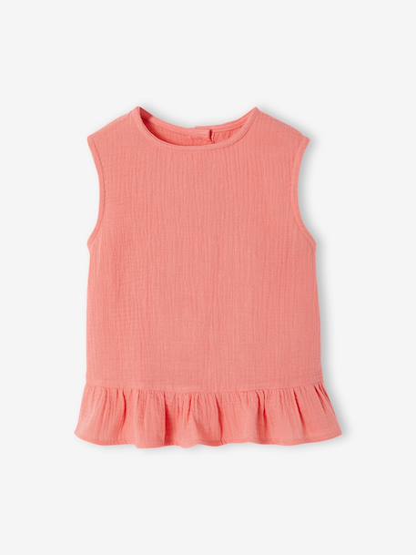 Ensemble blouse pantalon volants corail - vertbaudet enfant 
