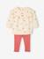 Set sweater met ruche + legging baby ecru+rozen - vertbaudet enfant 
