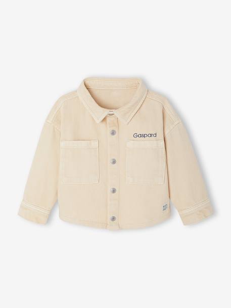 Surchemise bébé pressionnée sable+taupe - vertbaudet enfant 