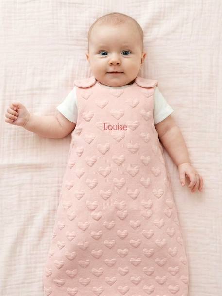 Personaliseerbare trappelzak jacquard beige+lichtroze - vertbaudet enfant 