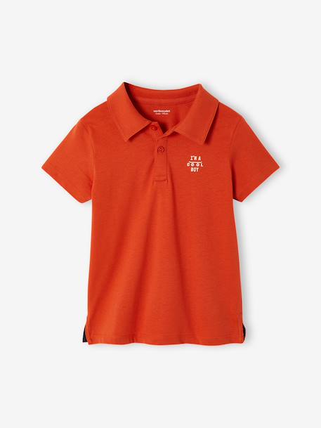 Lot de 2 polos garçon unis manches courtes LOT BLEU+orange+vert d'eau - vertbaudet enfant 