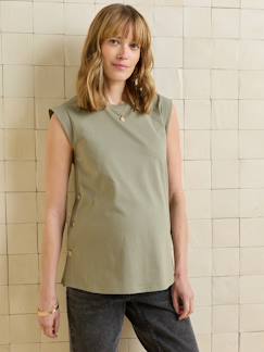-T-shirt grossesse sans manches coton bio
