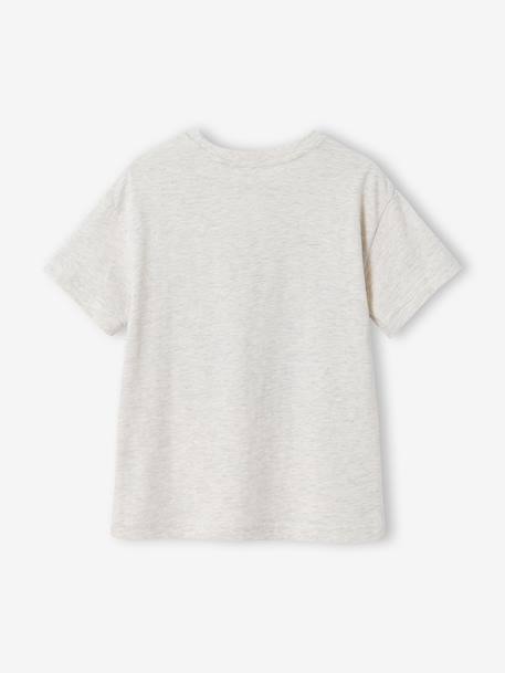 T-shirt manches courtes garçon blanc chiné+lichen - vertbaudet enfant 