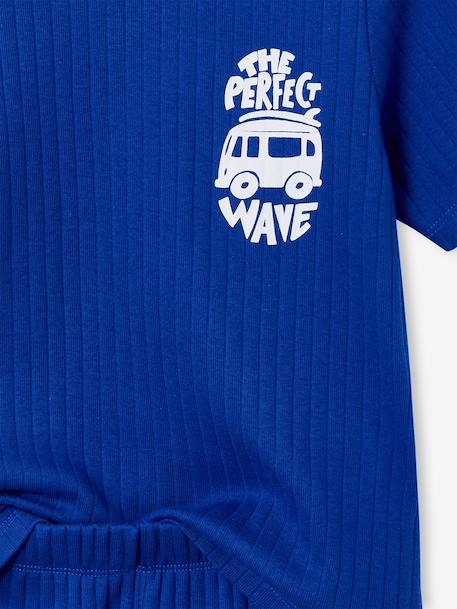 Pyjashort garçon côtelé bleu électrique - vertbaudet enfant 