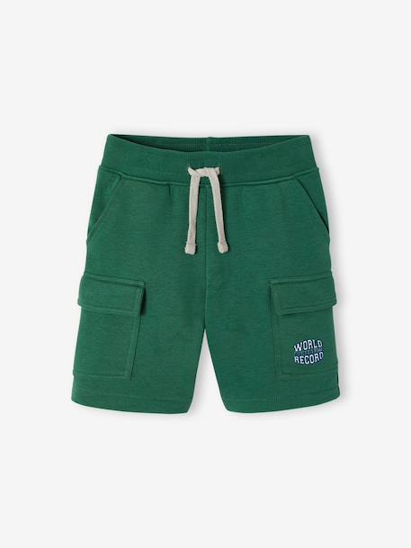 Sportieve short met battle-stijl groen+marineblauw - vertbaudet enfant 