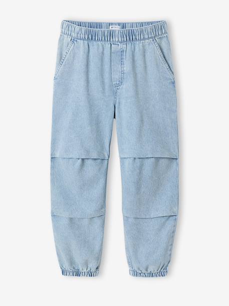 Parachute broek van denim gebleekt denim - vertbaudet enfant 